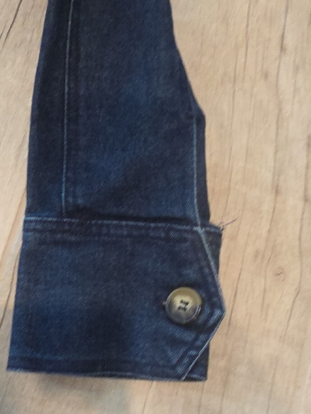 Dark Blue Denim Jean Jacket With Belt At Waist - Picture 6 of 12
